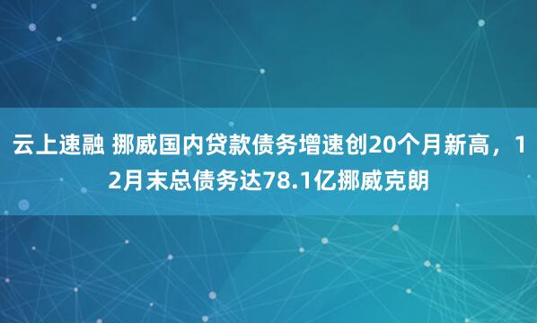 云上速融 挪威国内贷款债务增速创20个月新高，12月末总债务达78.1亿挪威克朗