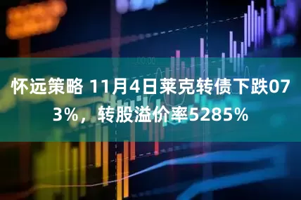 怀远策略 11月4日莱克转债下跌073%，转股溢价率5285%